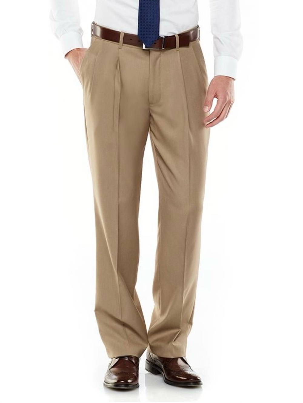 NWT Men's 40x30 Axist Dress Pants Ultra Series Pleated Front Tan